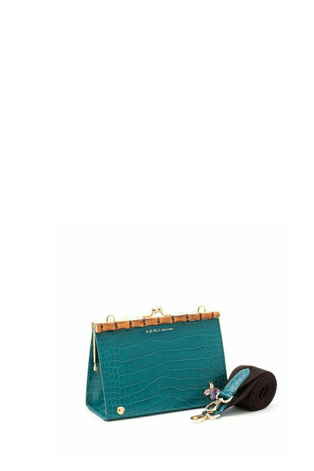 ★極美品★A.D.M.J ザ・ビー モバイルポーチ カードケース付 クロコ型押し ☆極美品☆A.D.M.J ザ・ビー モバイルポーチ カードケース付