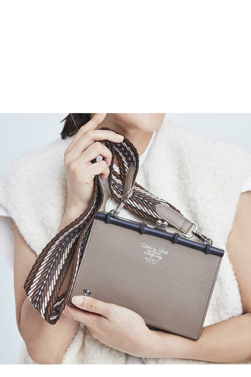 ADMJ カラースワロフスキークリスタル 牛革L字 長財布（✨ADMJ美品 
