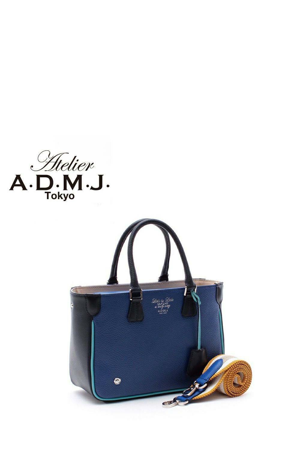 ADMJ グレー ストライプ トートバッグ レザートートバッグ 【公式通販】