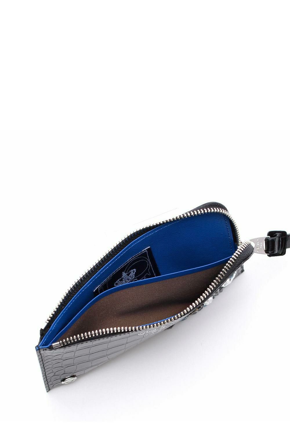 【新品】A.D.M.J オーガナイザーパース クロコ型押し蜂 スワロフスキー クロコ型押し/スワロフスキー・クリスタルオーガナイザーパース