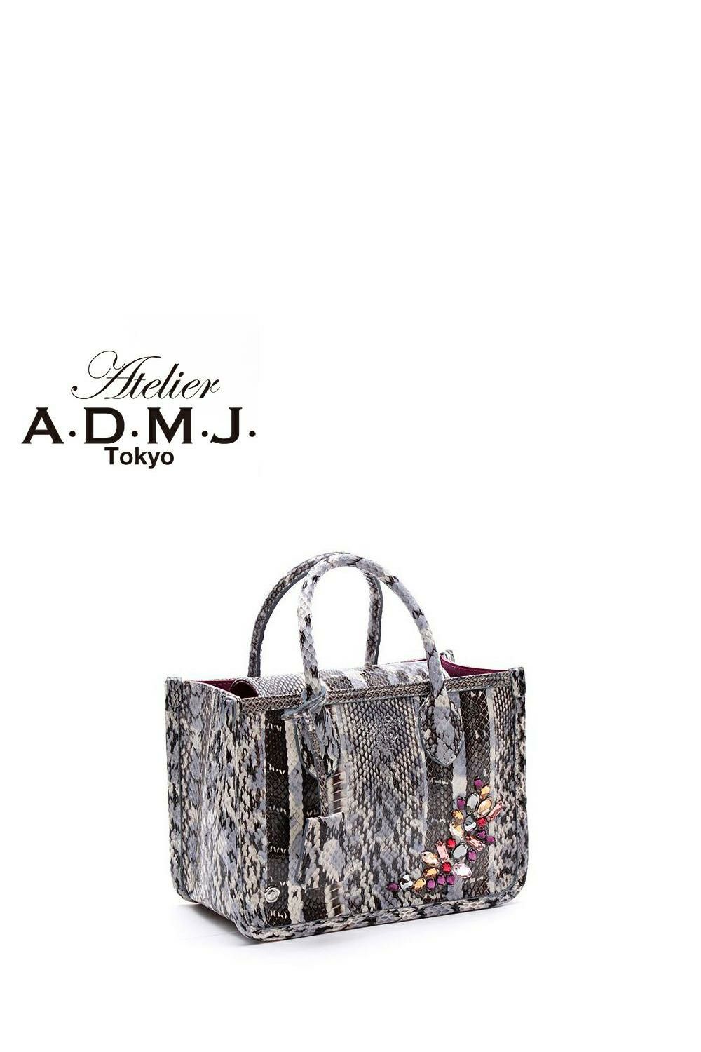 現行品✨ADMJ スワロフスキー・クリスタル　ミニトート 牛革クロコダイル型押し スワロフスキー・クリスタル ミニトート | A.D.M.J.公式