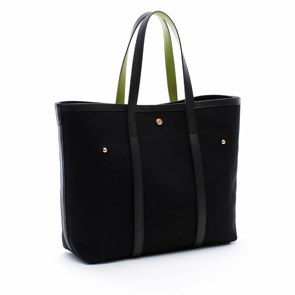 A.D.M.J トートバッグナイロン×レザー折り畳みA4収納