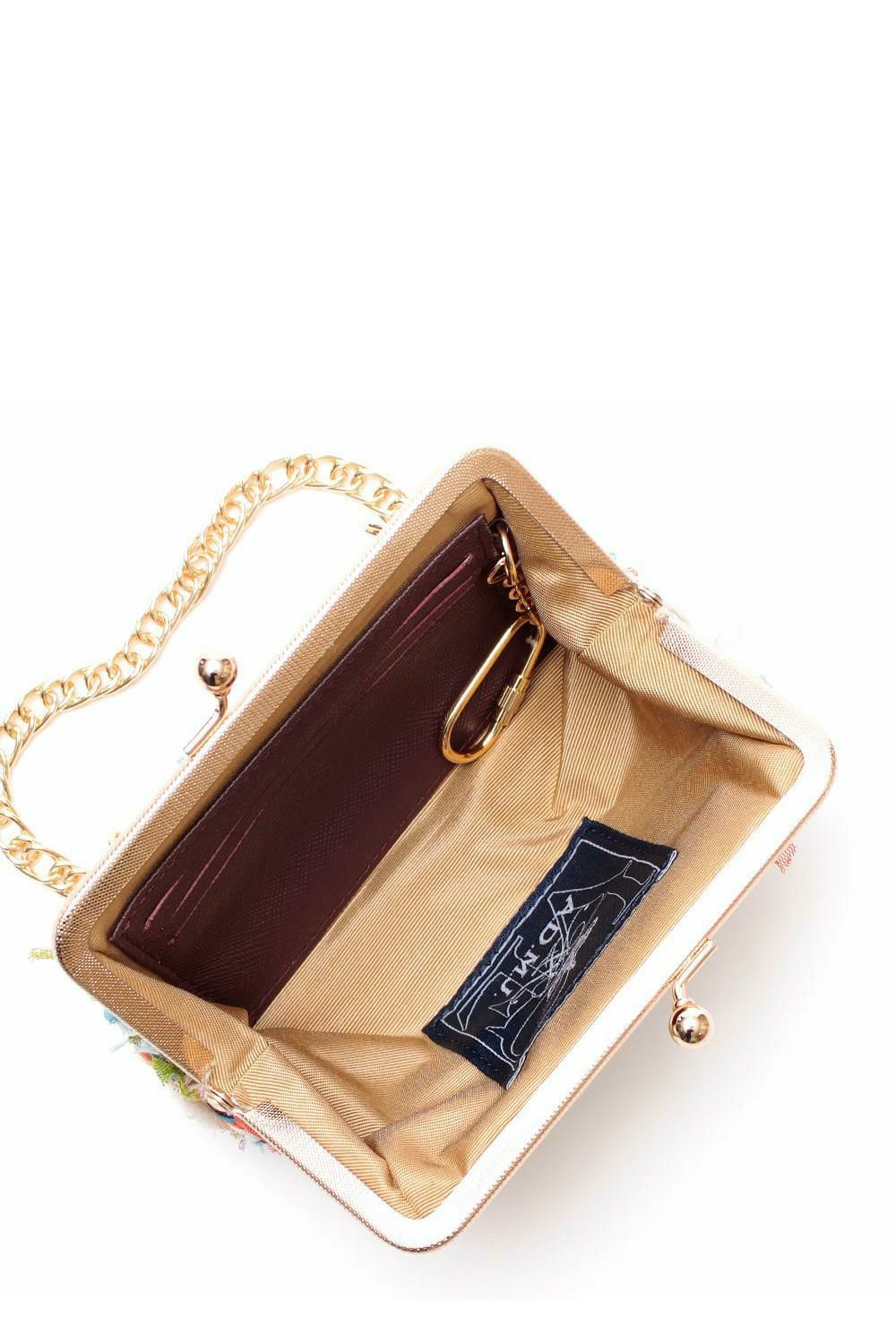 新品 A.D.M.J. チェーン付ガマグチパース ファンシー ツイード ピンク 新品 A.D.M.J. チェーン付ガマグチパース ファンシー ツイード