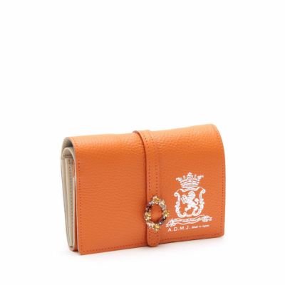 A.D.M.J. スリムウォレット 有り難い オレンジ 財布 極細 長財布