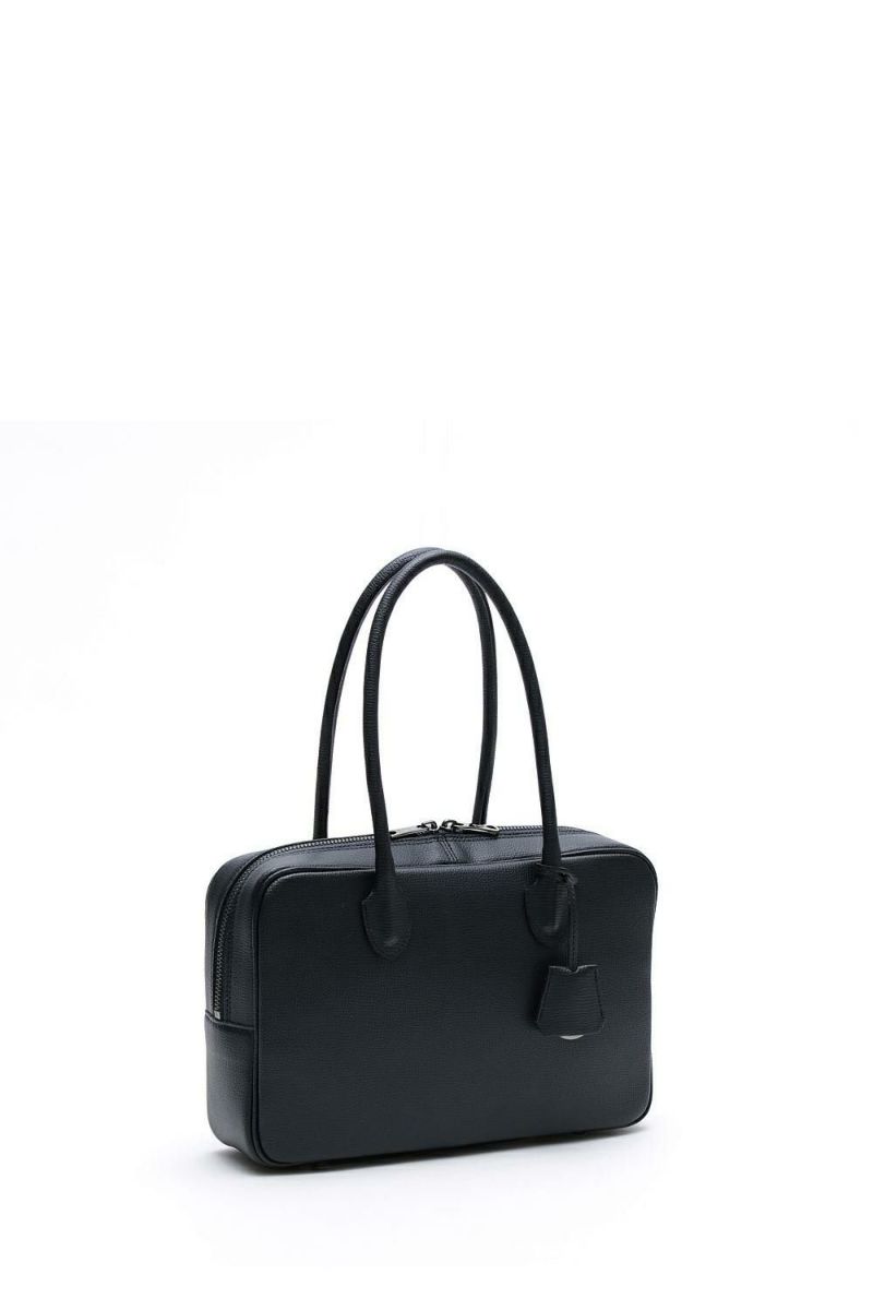 ADMJ ボストン バッグ　ハンドバッグ　ブラック お受験【牛革】シュリンク28cmボストンバッグ / A.D.M.J.