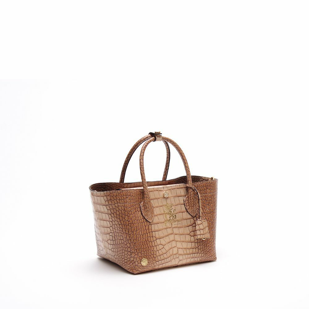 JACQUEMUS 送料無料 VIP価格 レザースタイルの ドアアートドア クロコ型押しキューブトート21cm(ショルダーストラップ付