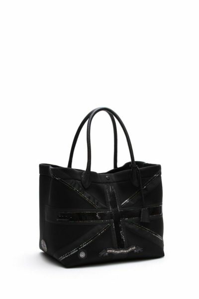 A.D.M.J リボン付き黒ハンドバッグ 01825ss01027.jpg