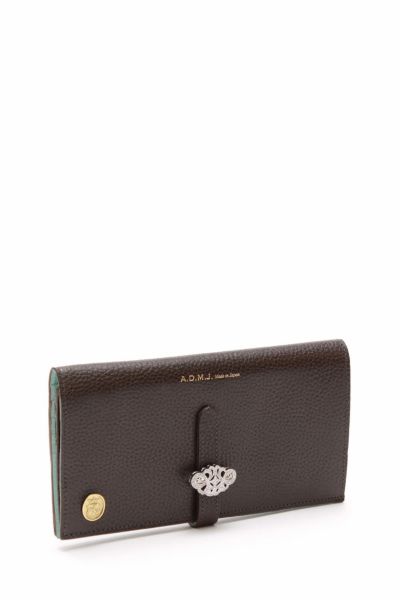 ADMJ スネークレザー/スワロ付ガマグチロングウォレット ADMJの